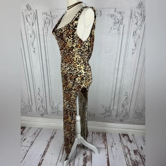 Catwalk Sexy Backless Leopard See Through Cowl Neckline Vacation Beach D… - Picture 5 of 10